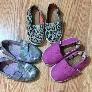 TOMS 3 Pairs of Kids TOMS Shoes Size 5.5 -7.5